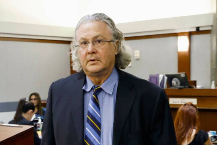 Attorney David Chesnoff leaves a courtroom at the Regional Justice Center in October 2022 in La ...