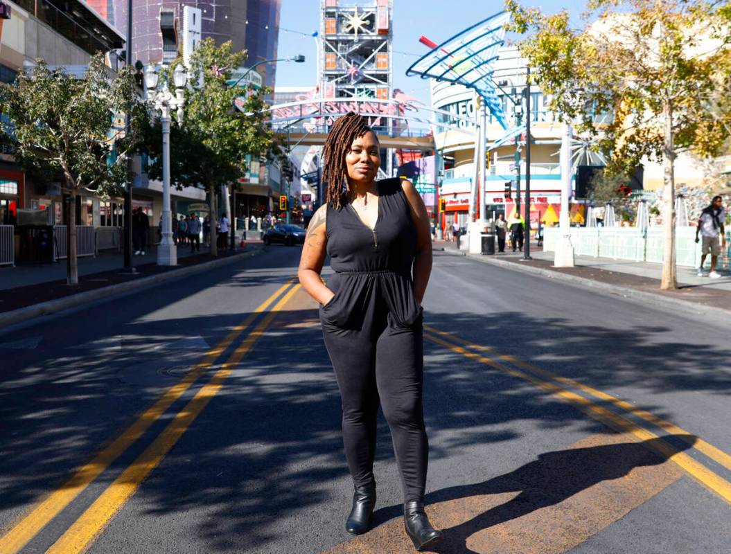 Tamara Smith poses for a photo at Fremont Experience in downtown Las Vegas, on Friday, Nov. 17, ...