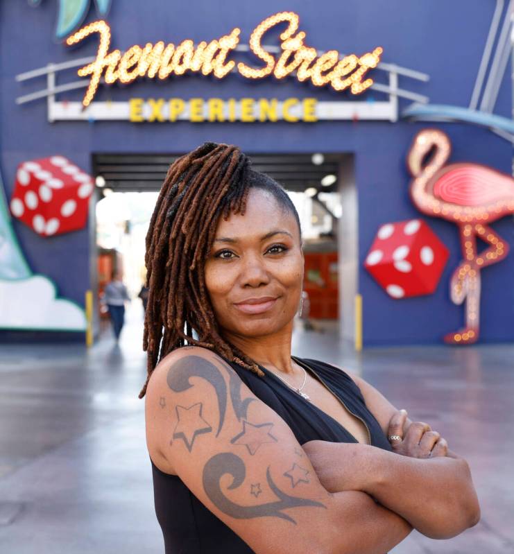 Tamara Smith poses for a photo at Fremont Experience in downtown Las Vegas, on Friday, Nov. 17, ...