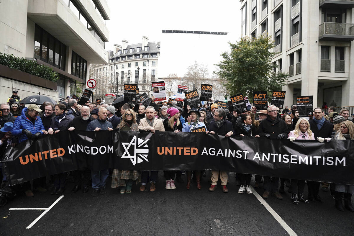 From fifth left to right, Chief Rabbi Mirvis, Robert Rinder, Tracey-Ann Oberman, Eddie Marsan, ...