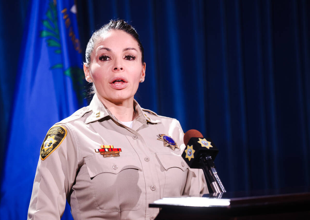 Metropolitan Police Department Assistant Sheriff Sasha Larkin addresses the media about the Nov ...