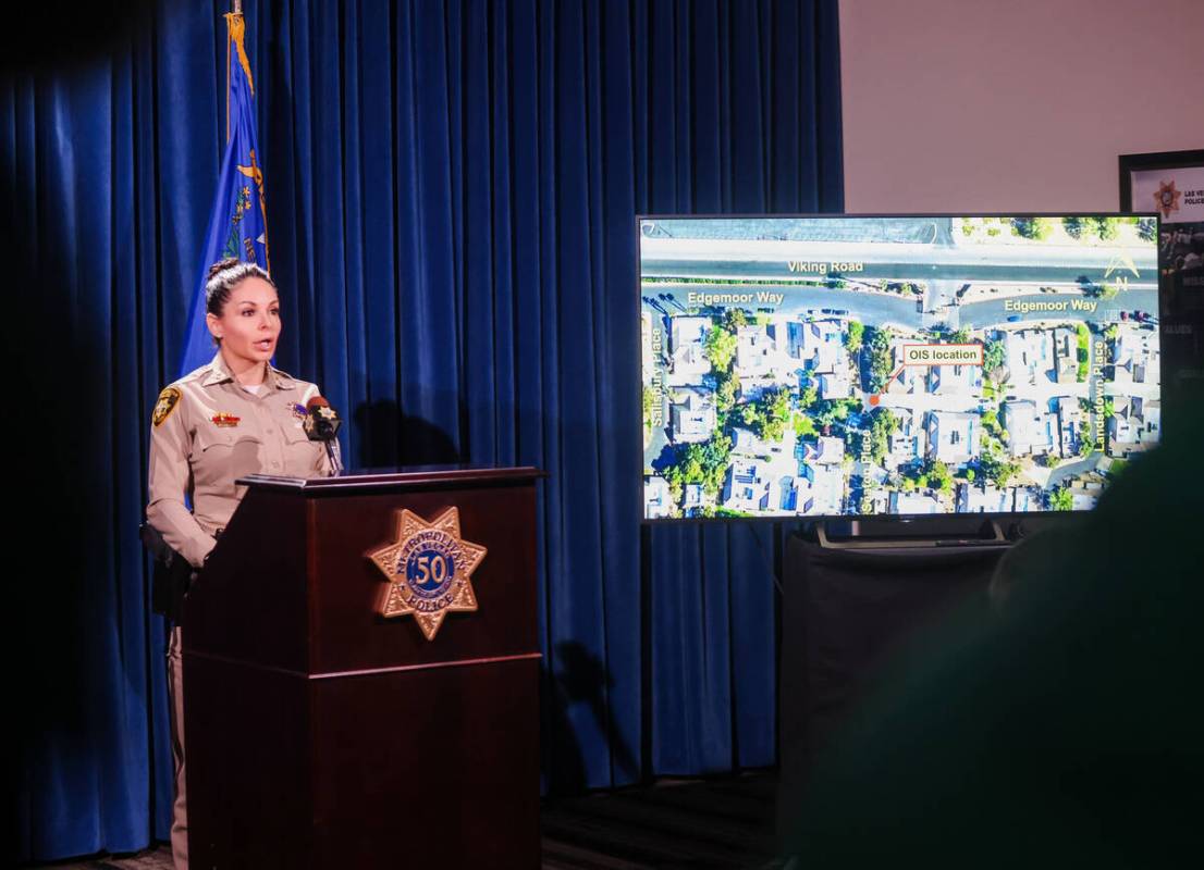 Metropolitan Police Department Assistant Sheriff Sasha Larkin addresses the media about the Nov ...