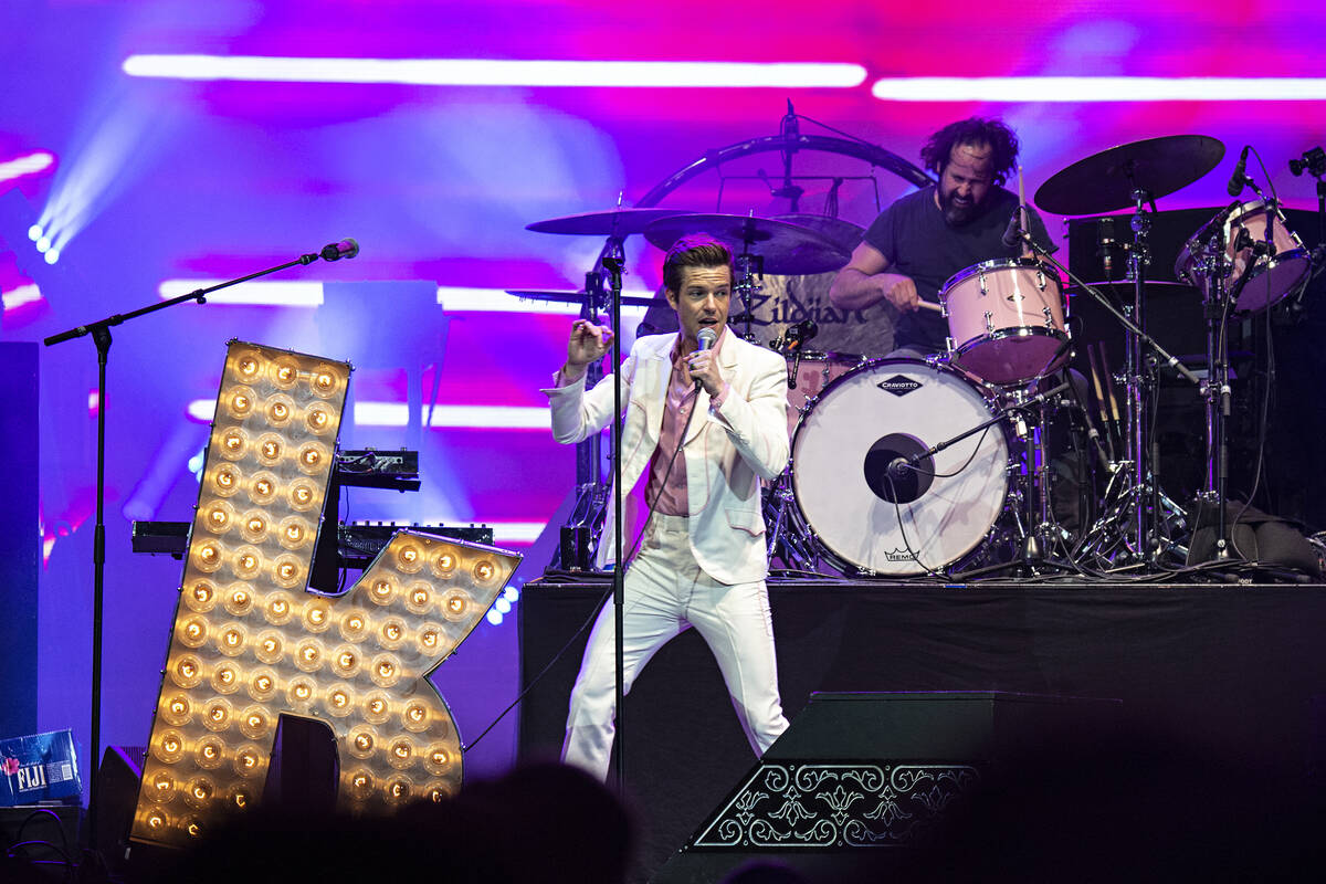 Brandon Flowers of The Killers seen at KAABOO Texas at AT&T Stadium on Friday, May 10, 2019, in ...