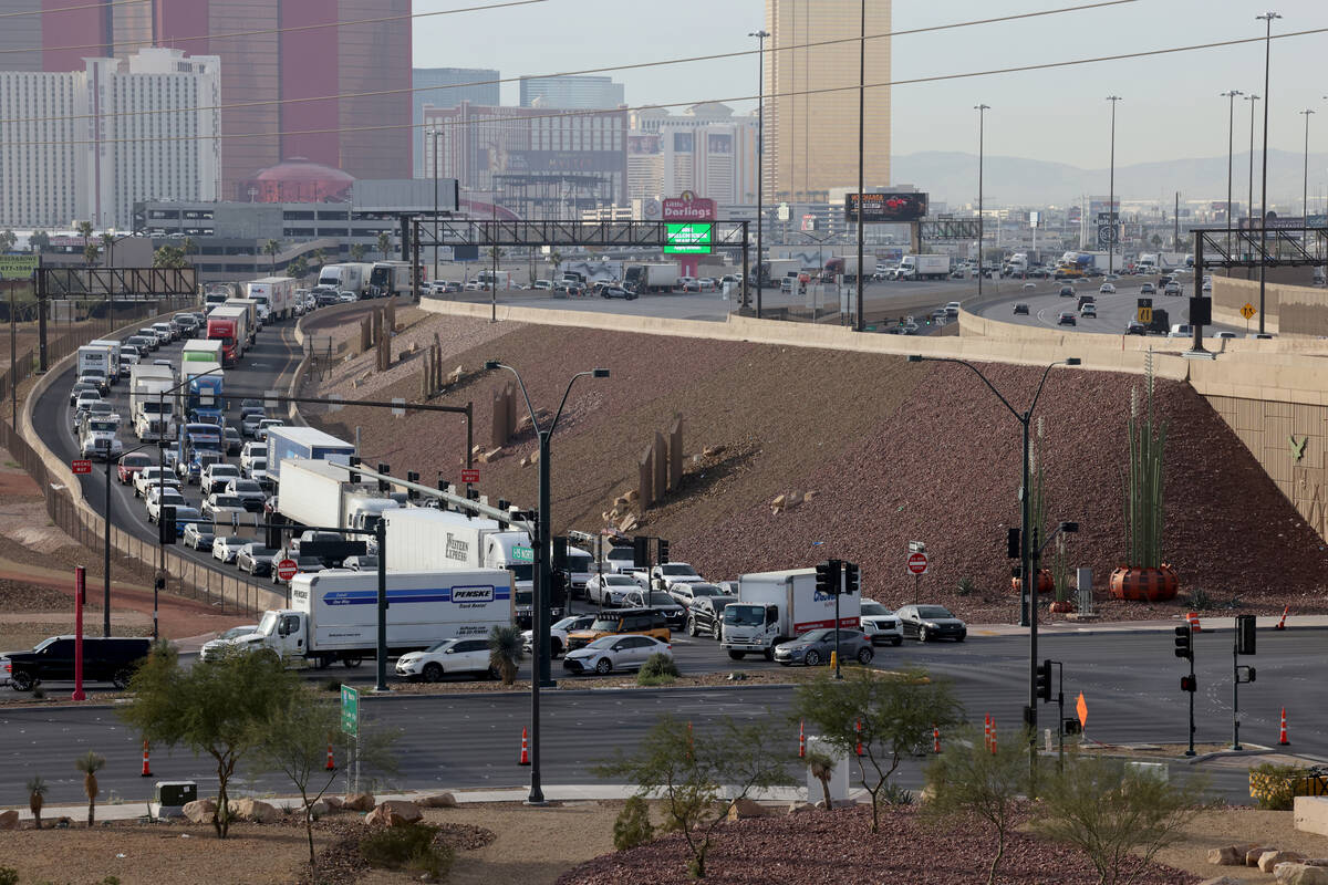 Interstate 15 northbound is closed north of Charleston Boulevard on Thursday, Nov. 30, 2023, af ...