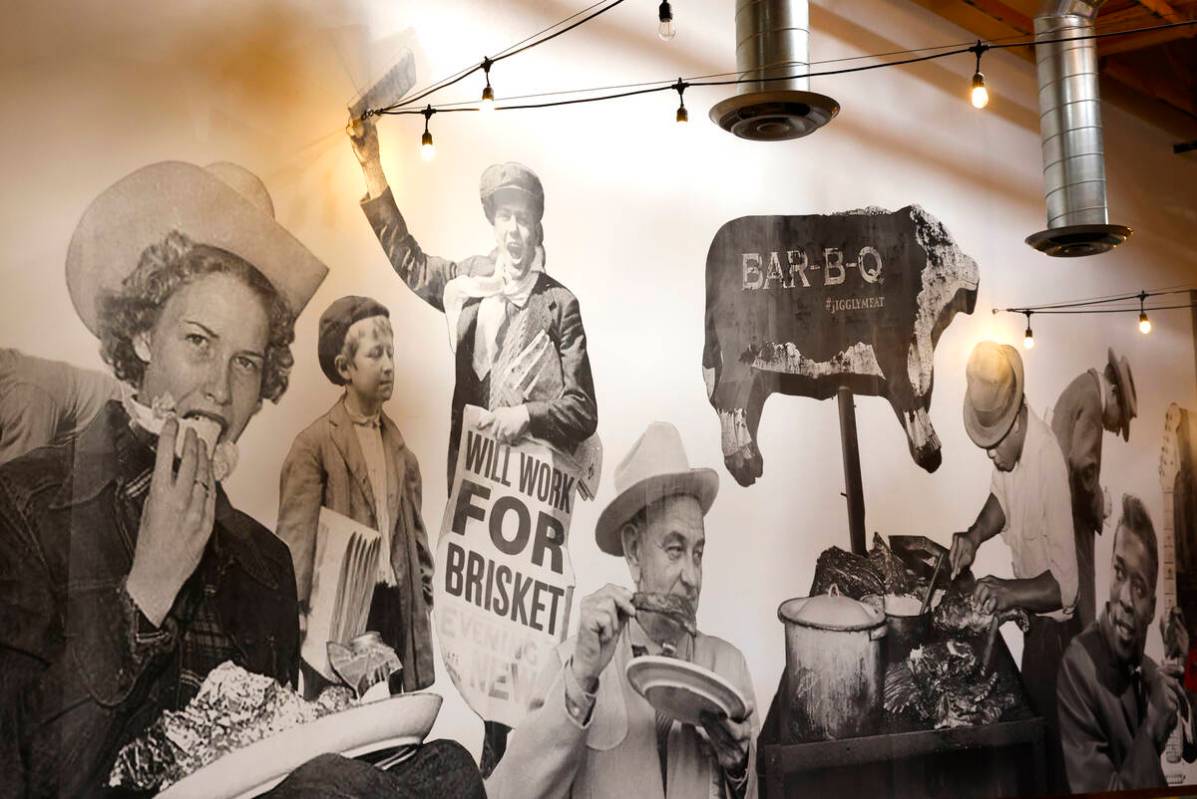 A mural at SoulBelly BBQ is shown, on Wednesday, Oct. 25, 2023, in Las Vegas. (Bizuayehu Tesfay ...