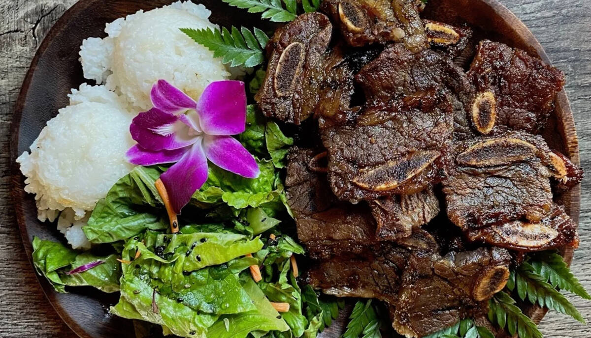 A kalbi short rib plate from Matiki Island BBQ in Las Vegas. (Matiki Island BBQ)