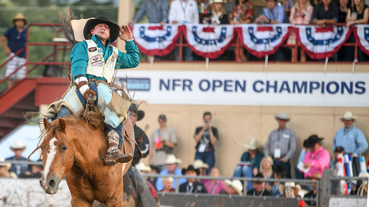 Keenan Hayes won the NFR Open bareback championship in Colorado Springs in July. (Tanya Hamner)