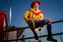 Rodeo clown John Harrison at Ogden Pioneer Stadium in Ogden, Utah. (Benjamin Hager/Courtesy Sta ...