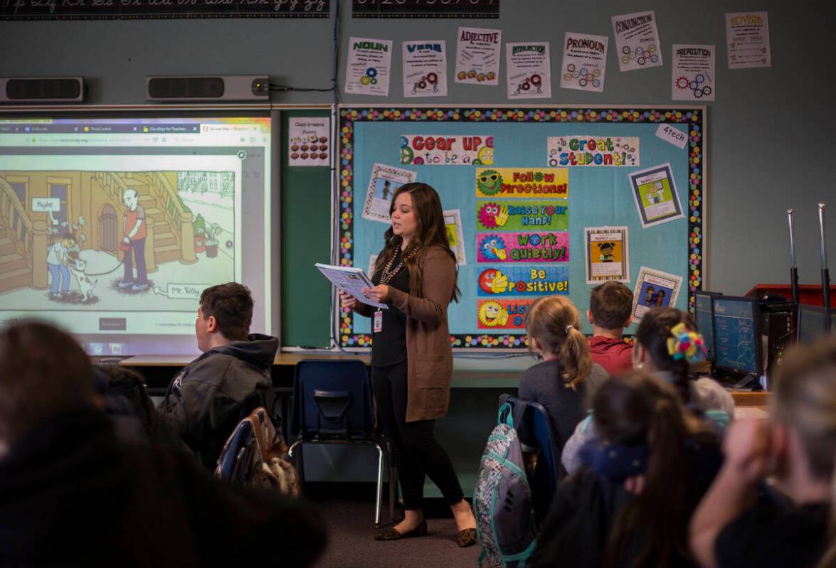 Jordan Wintermote talks to 4th grade kids about uncomfortable and unsafe situations as part of ...