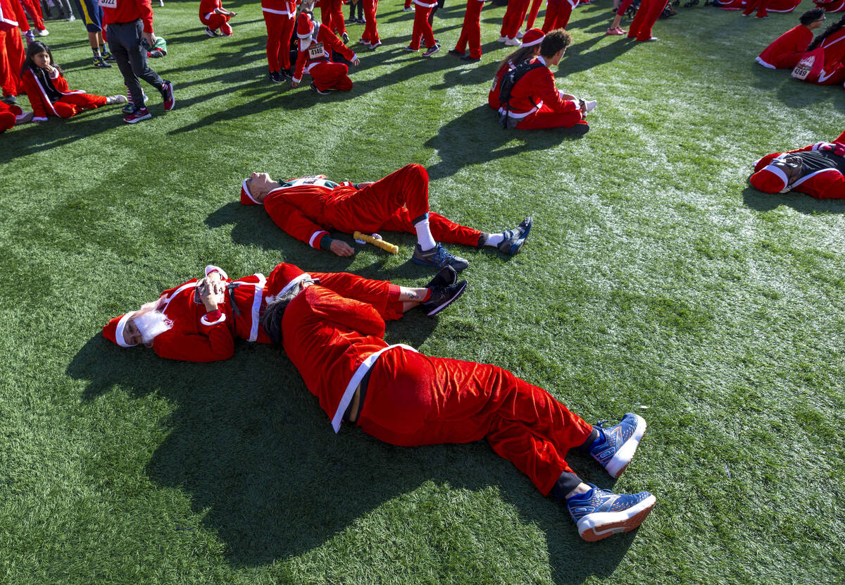 It's a little too early for some participants for pre-race activities at the Downtown Las Vegas ...