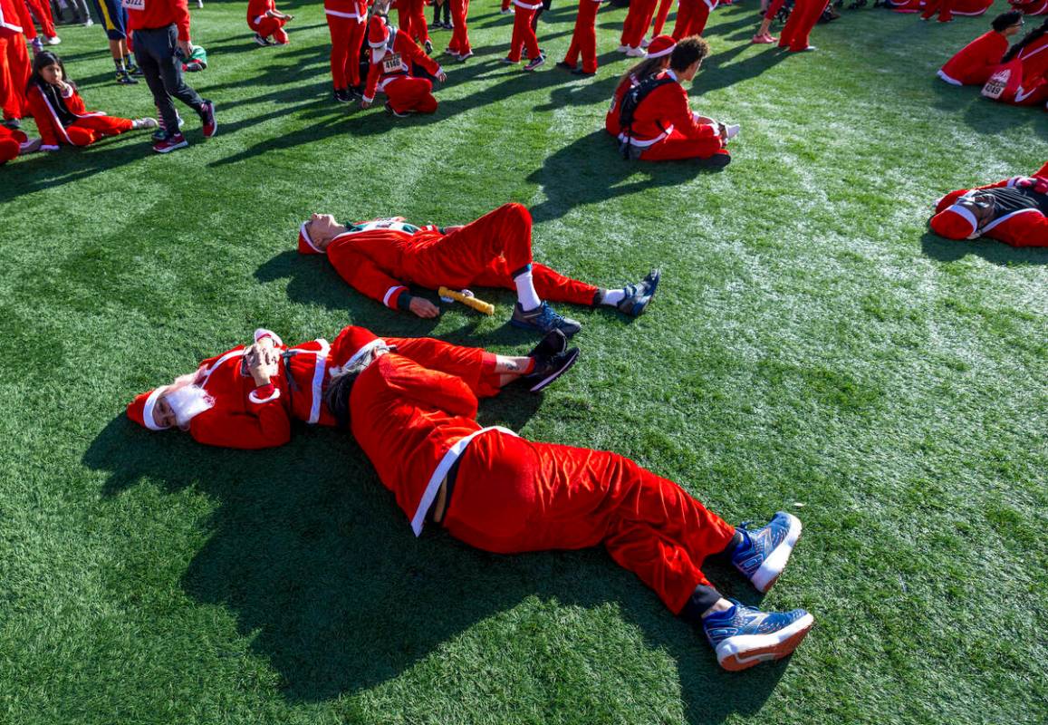 It's a little too early for some participants for pre-race activities at the Downtown Las Vegas ...