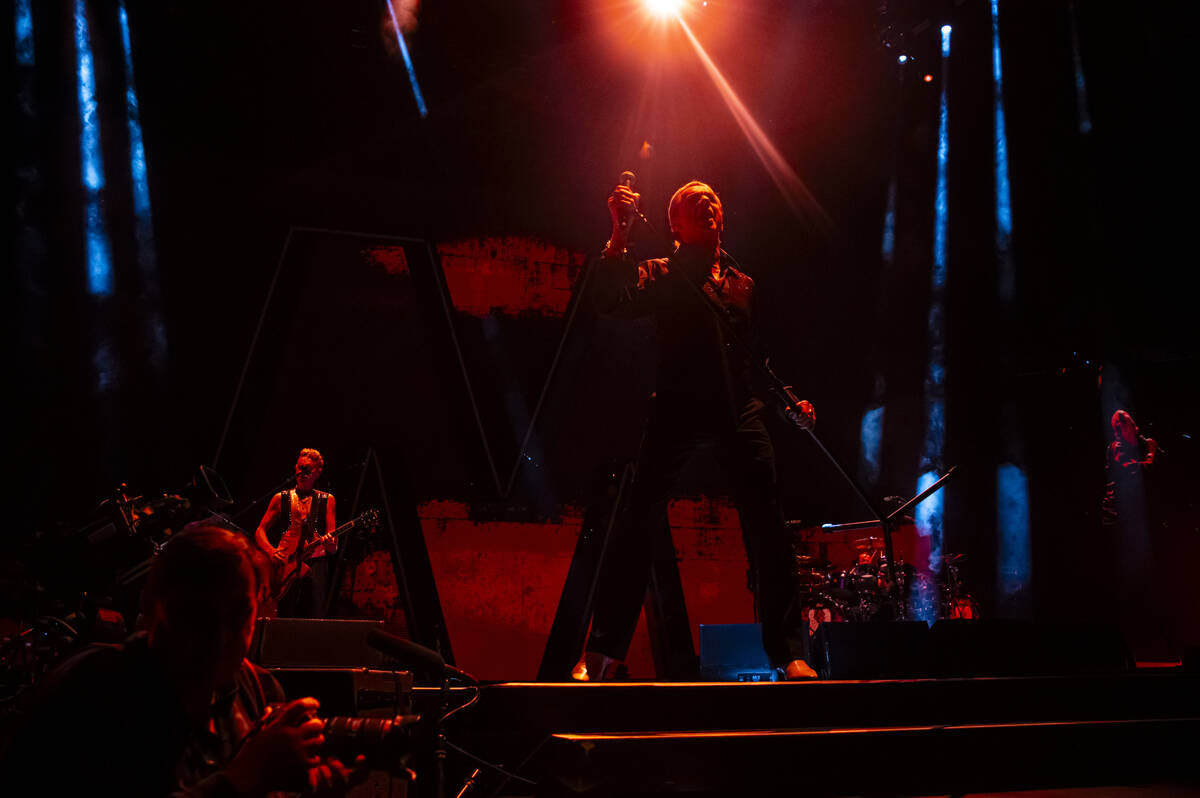 Dave Gahan of Depeche Mode performs at T-Mobile Arena on Friday, Dec. 1, 2023, in Las Vegas. (C ...