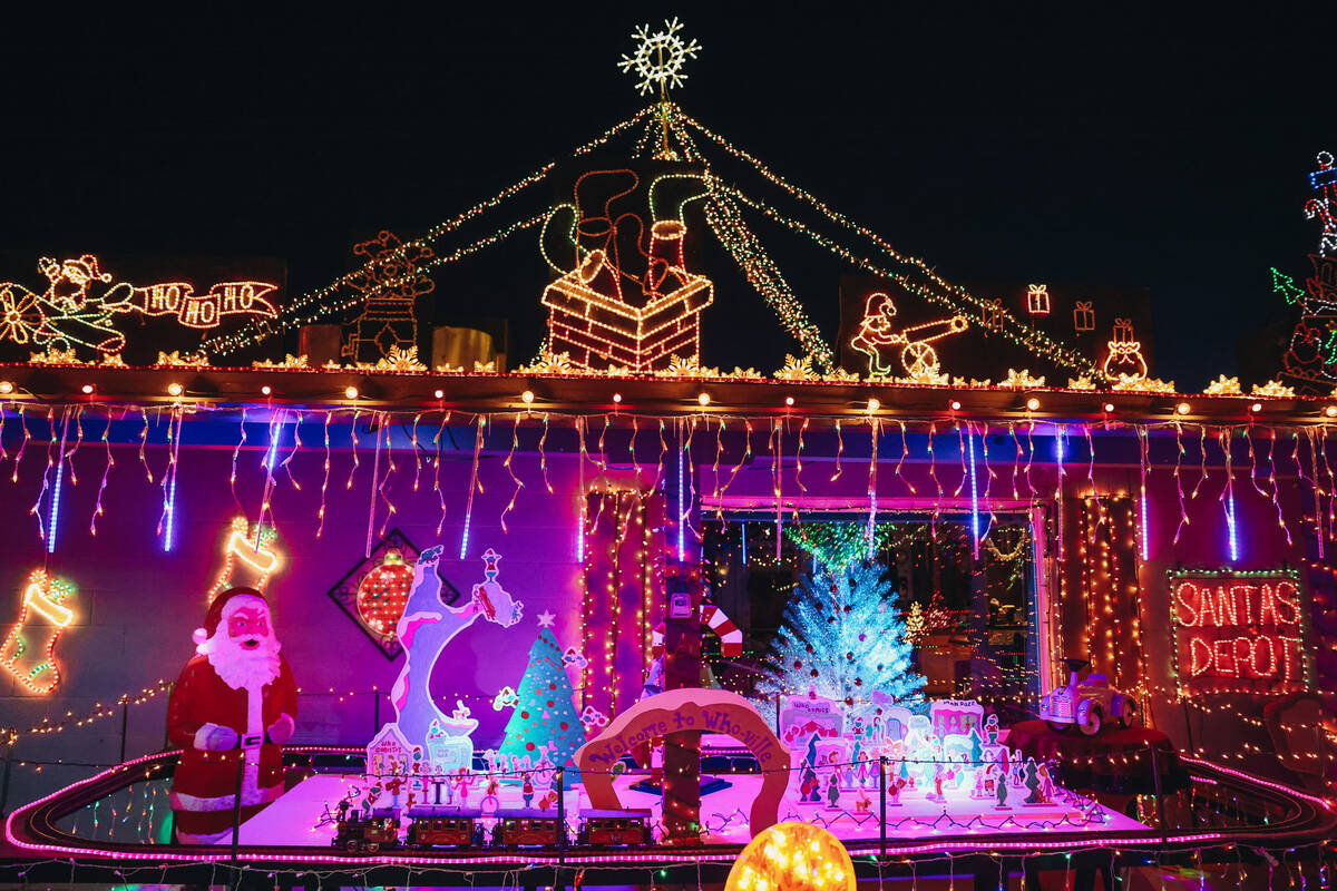 Christmas lights and decor are seen at the home of Dale Ryan and Dyanah Musgrave on Sunday, Dec ...