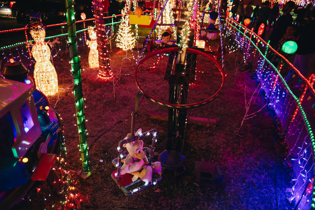 Christmas lights and decor are seen at the home of Dale Ryan and Dyanah Musgrave on Sunday, Dec ...