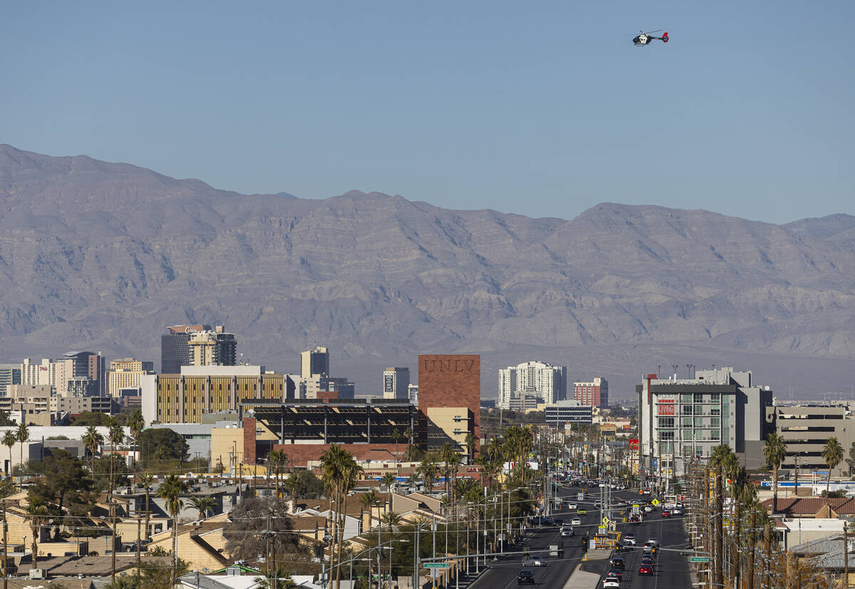 Las Vegas police respond to UNLV where multiple victims were shot on Wednesday, Dec. 6, 2023, i ...