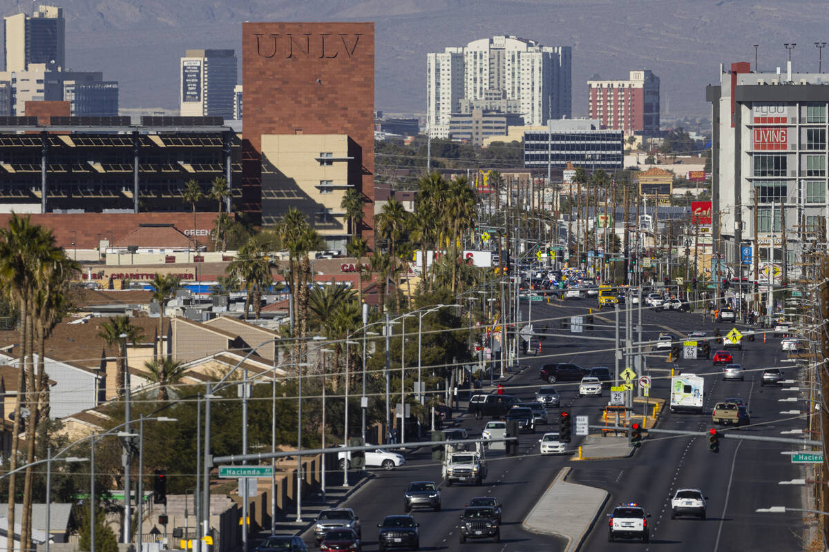 Las Vegas police respond to UNLV where multiple victims were shot on Wednesday, Dec. 6, 2023, i ...