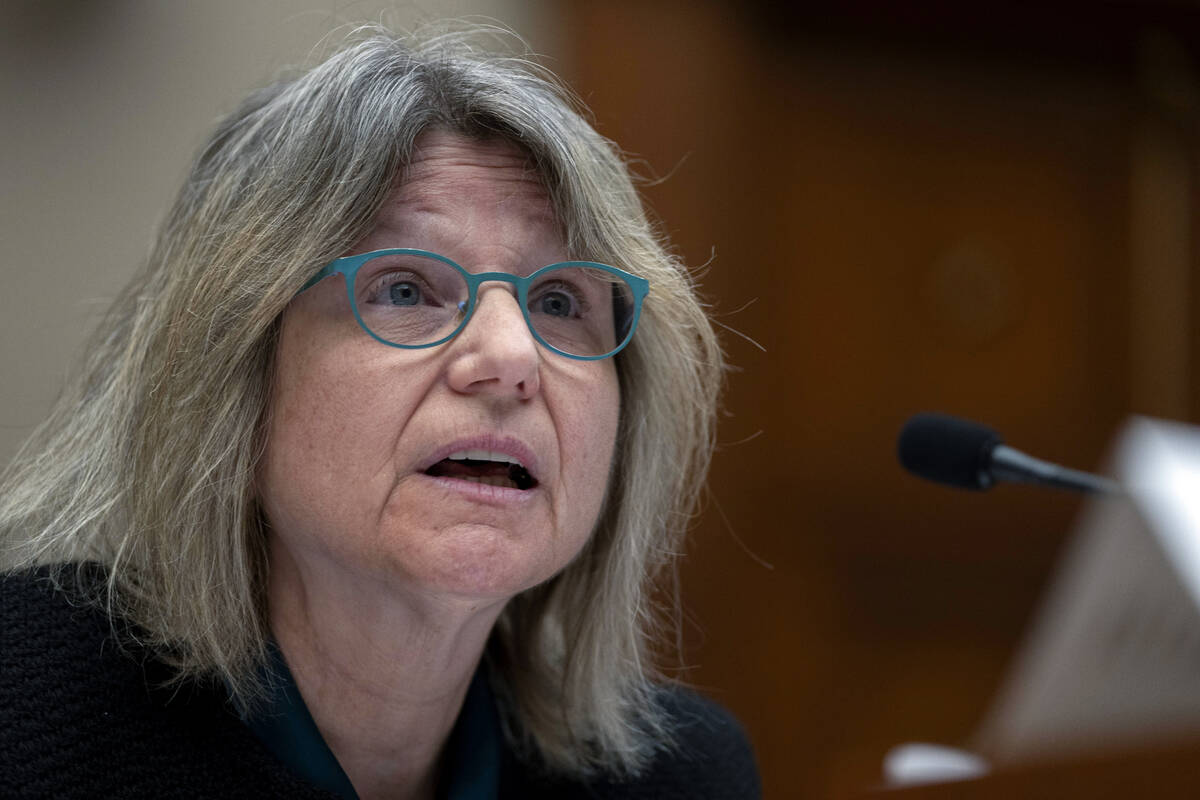 Massachusetts Institute of Technology (MIT) President Sally Kornbluth speaks during a hearing o ...