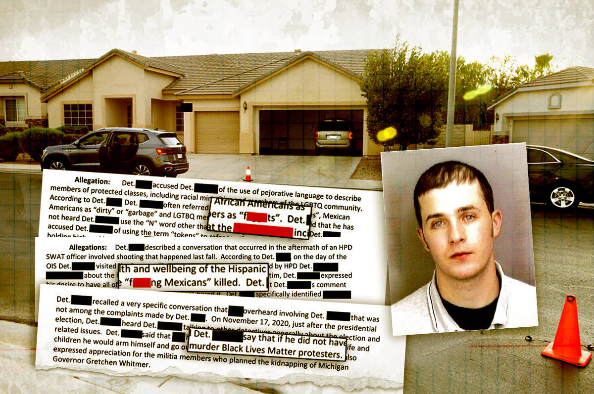 An old photo of Detective Kevin LaPeer among screenshots from Henderson's investigation into hi ...