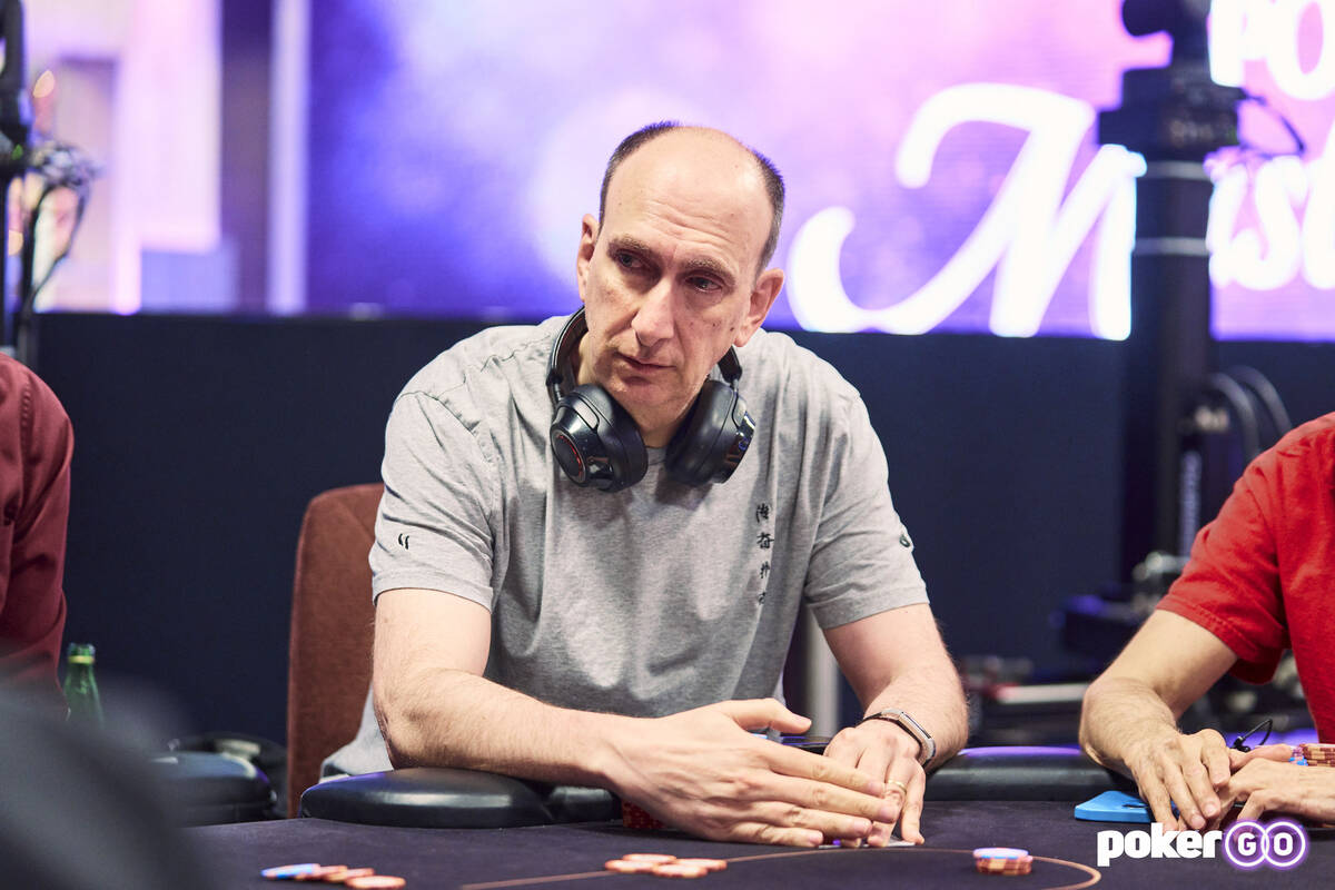 Erik Seidel plays in a Poker Masters event at the PokerGO studio by the Aria in 2023. (Antonio ...