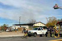 The Henderson Fire Department responded to a residential blaze on Shoshone Lane in Henderson on ...