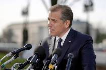 Hunter Biden, son of President Joe Biden, speaks during a news conference outside the U.S. Capi ...