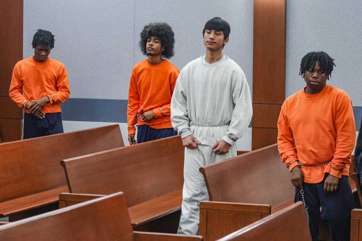 The four teens arrested in connection with the fatal group beating of a Rancho High School stud ...