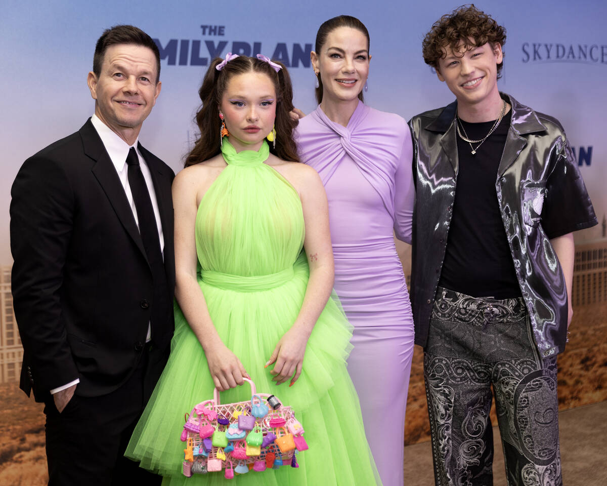 Actors Mark Wahlberg, left, Zoe Colletti, Michelle Monaghan and Van Crosby during a red carpet ...