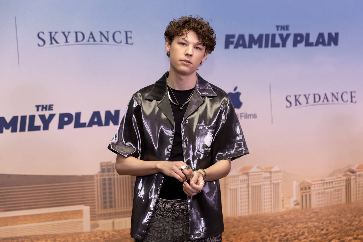 Actor Van Crosby during a red carpet premiere of Apple Original Film’s “The Famil ...