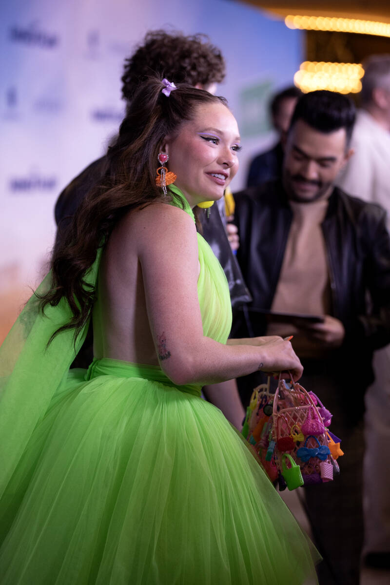 Actress Zoe Colletti speaks to reporters during a red carpet premiere of Apple Original Film&#x ...