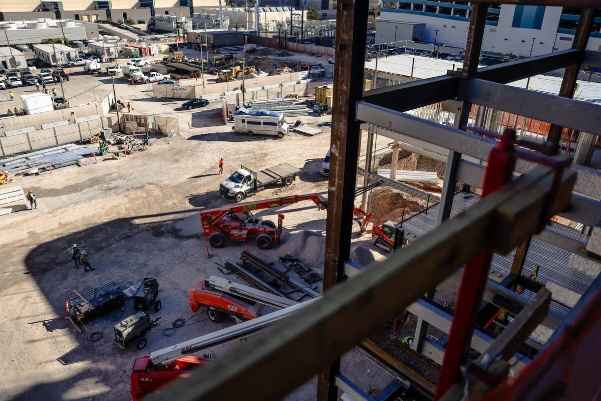 The construction site for BLVD, a 400,000 square foot retail dining center on the Strip, in Las ...