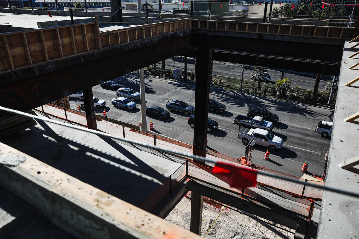 The view of the Strip from the construction site for BLVD, a 400,000 square foot retail dining ...