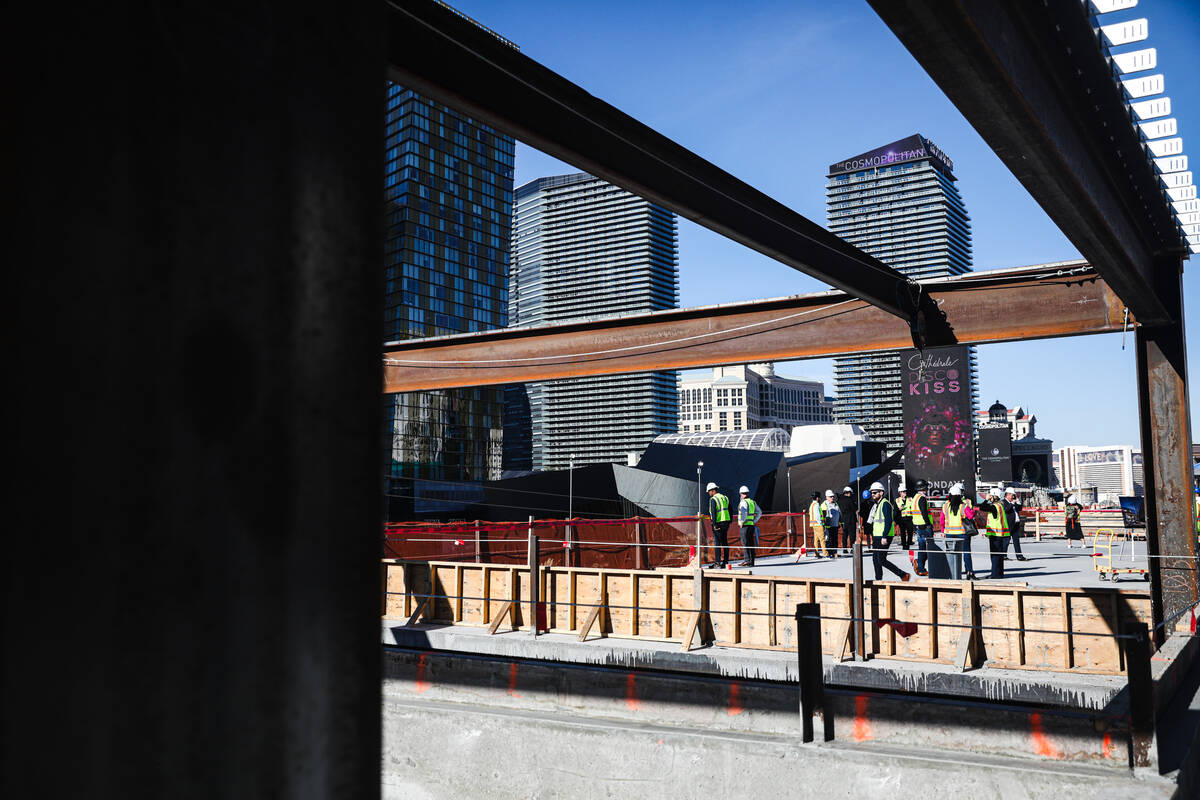 The construction site for BLVD, a 400,000 square foot retail dining center on the Strip, in Las ...