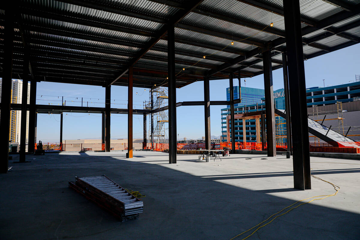 The construction site for BLVD, a 400,000 square foot retail dining center on the Strip, in Las ...