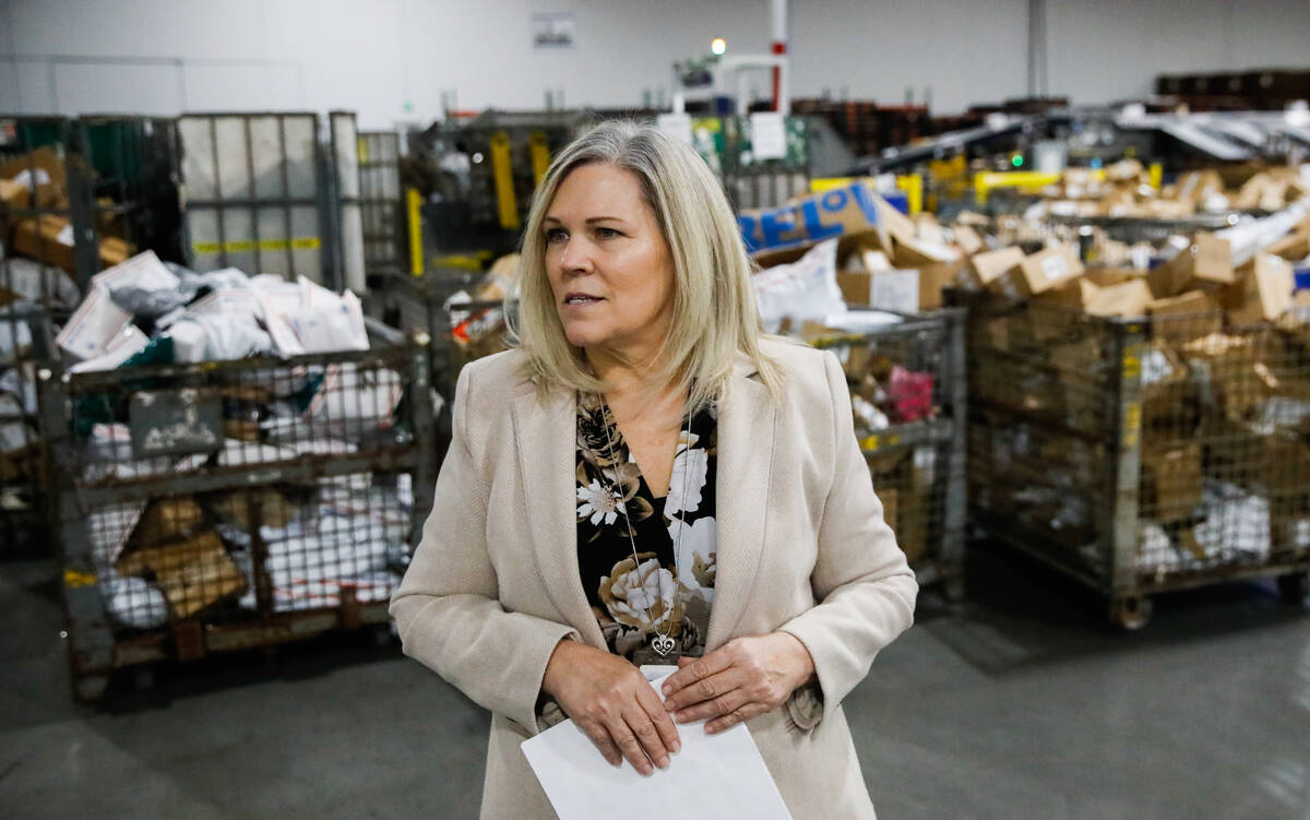 Terry Mullins, Las Vegas USPS plant manager, oversees a USPS distribution center less than two ...