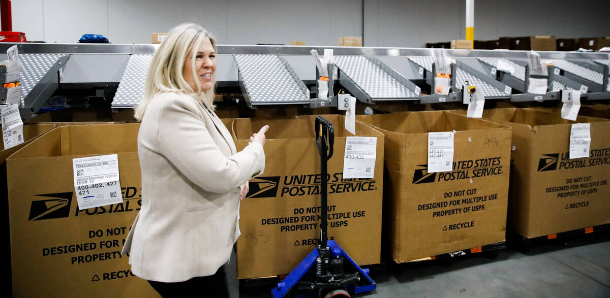 Terry Mullins, Las Vegas USPS plant manager, oversees a USPS distribution center less than two ...