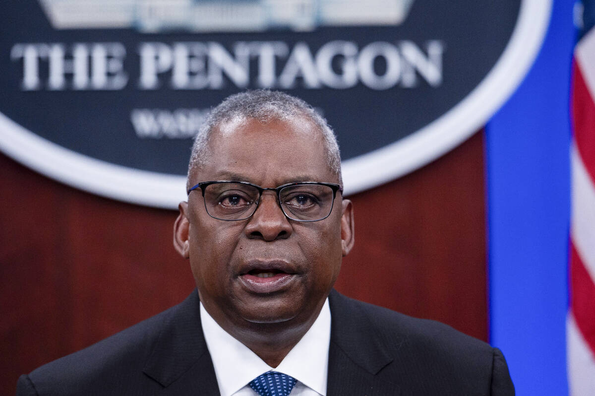 Secretary of Defense Lloyd Austin makes remarks at a virtual Ukraine Defense Contact Group (UDC ...