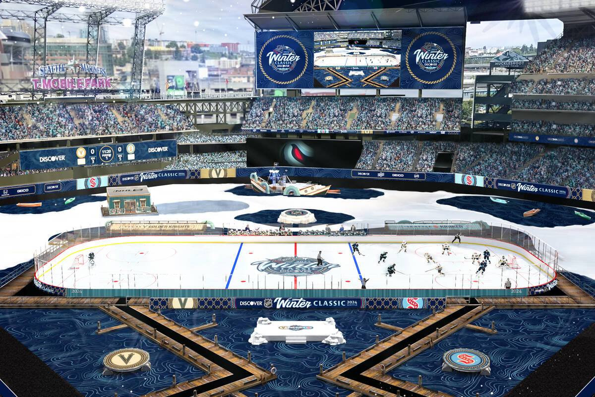 A rendering of what T-Mobile Park in Seattle could look like for the NHL's Winter Classic betwe ...