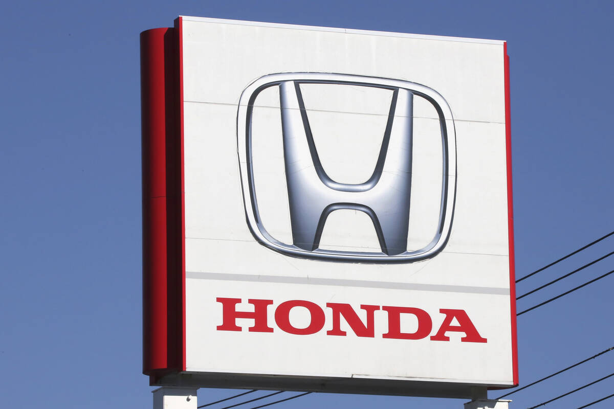 The logo of Honda Motor Co., is seen in Yokohama, near Tokyo on Dec. 15, 2021. Honda Motor’s ...