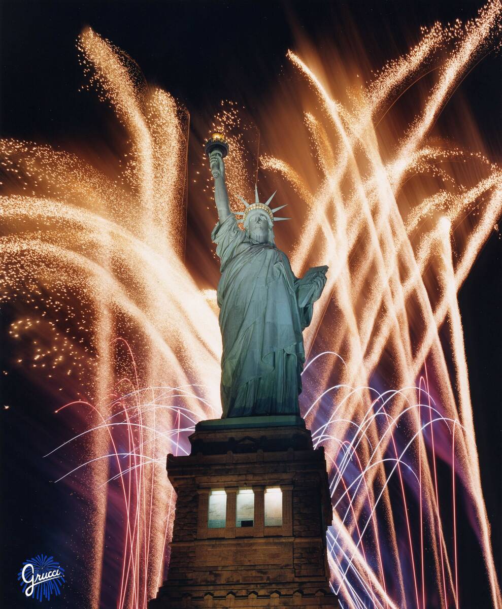 A Fireworks by Grucci show at the Statue of Liberty. (Grucci)