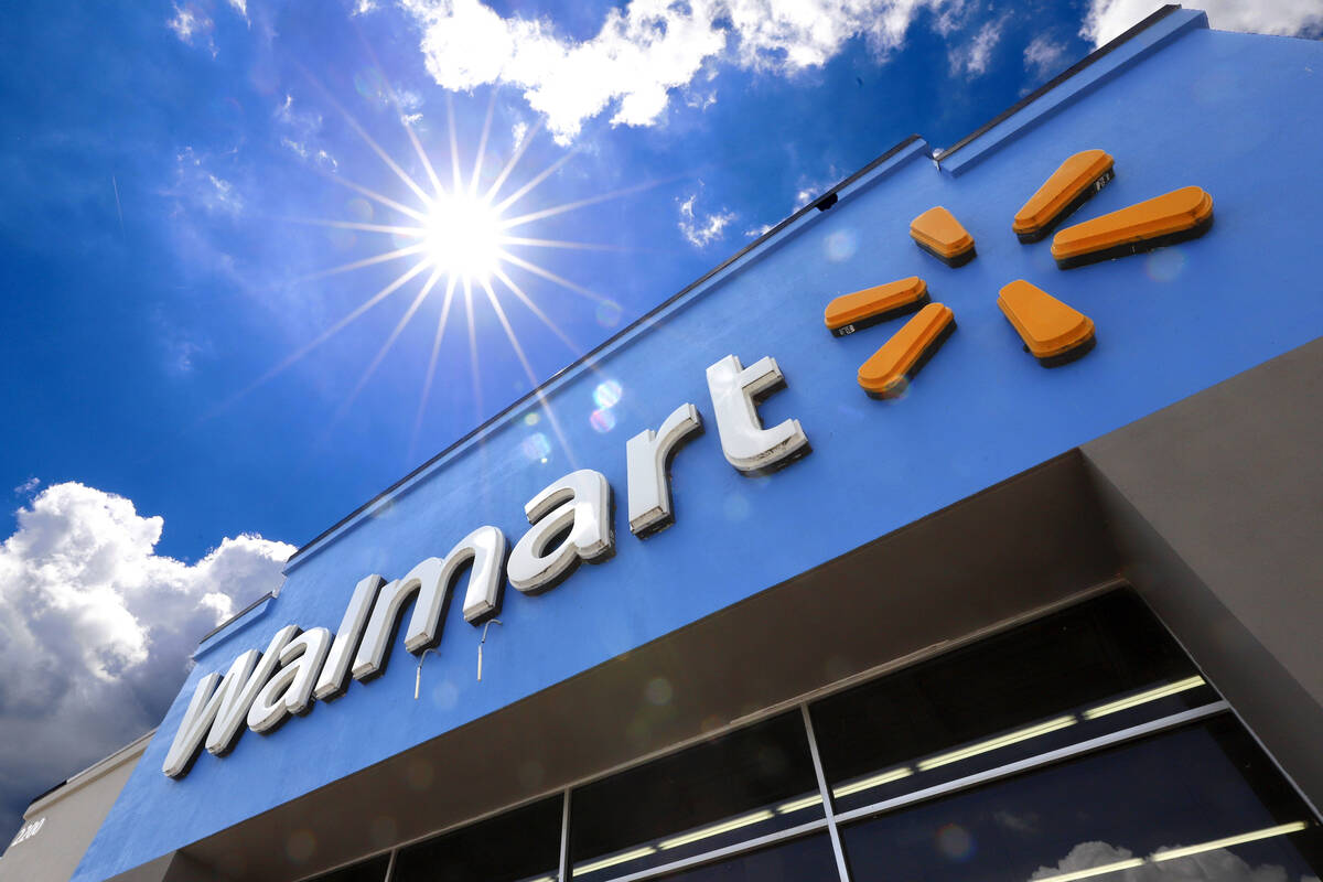 A Walmart sign is shown at the entrance to a store on June 25, 2019 in Pittsburgh. (AP Photo/Ge ...