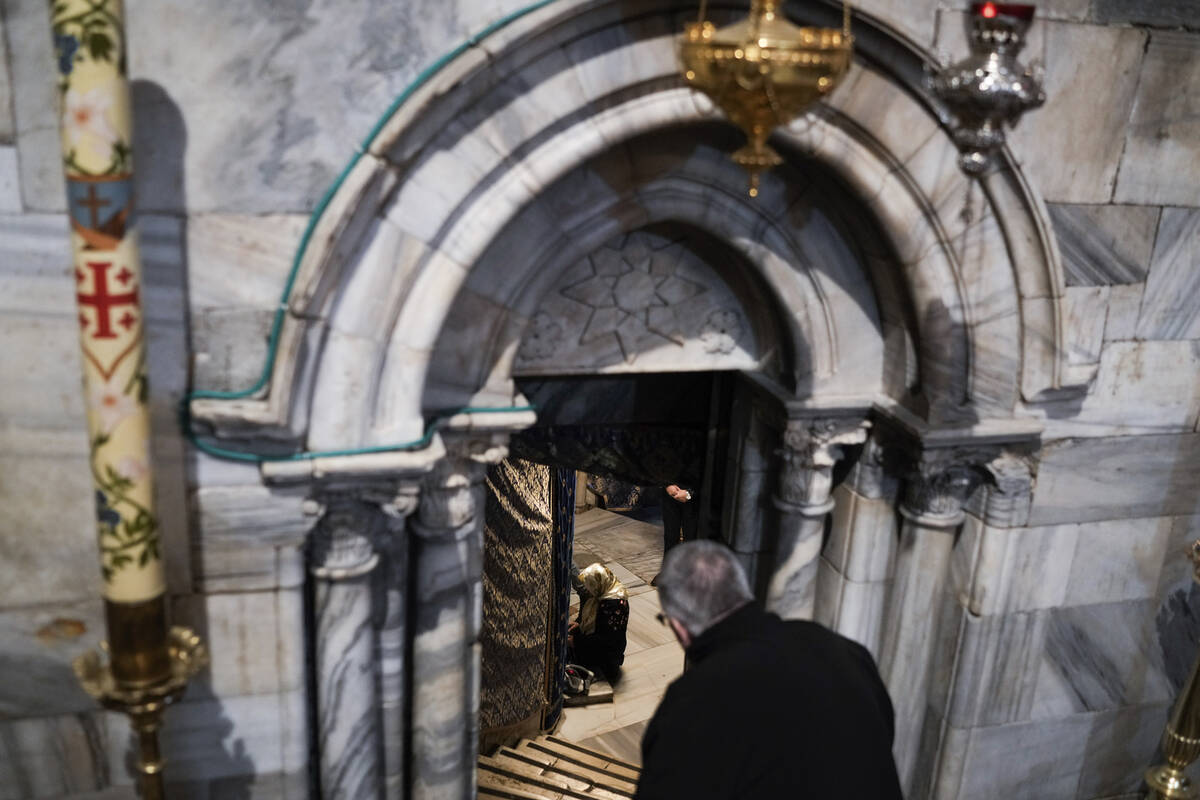 People visit the Grotto under the Church of the Nativity, traditionally believed to be the birt ...