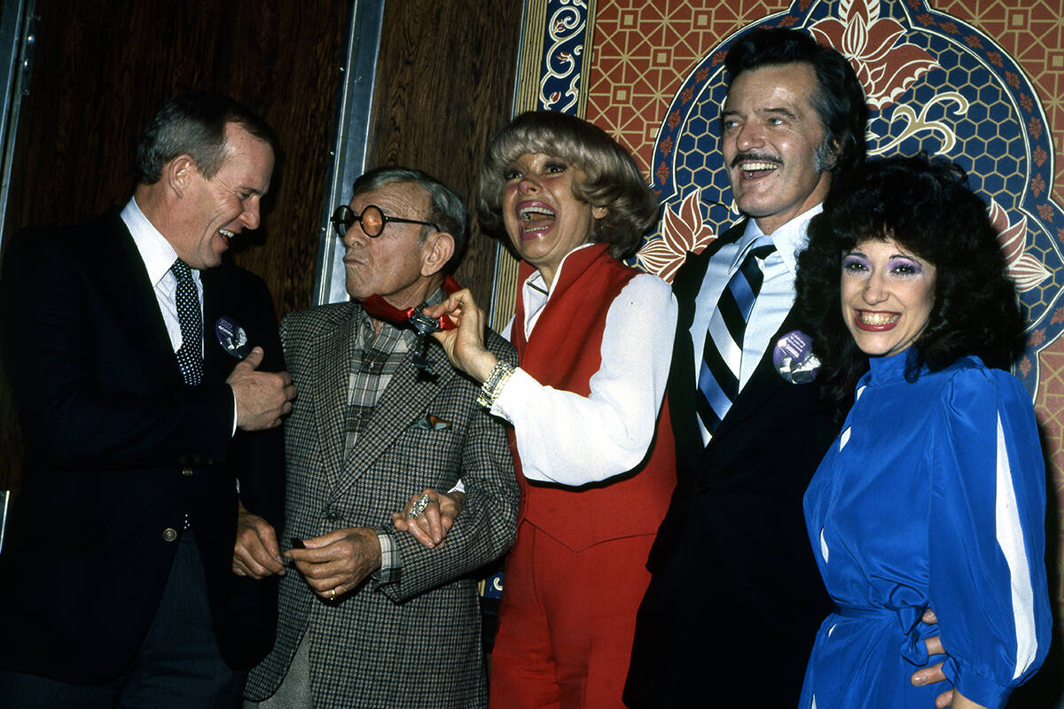 George Burns' 80th birthday party at the Sahara with Tom Smothers, Carol Channing and Robert Go ...