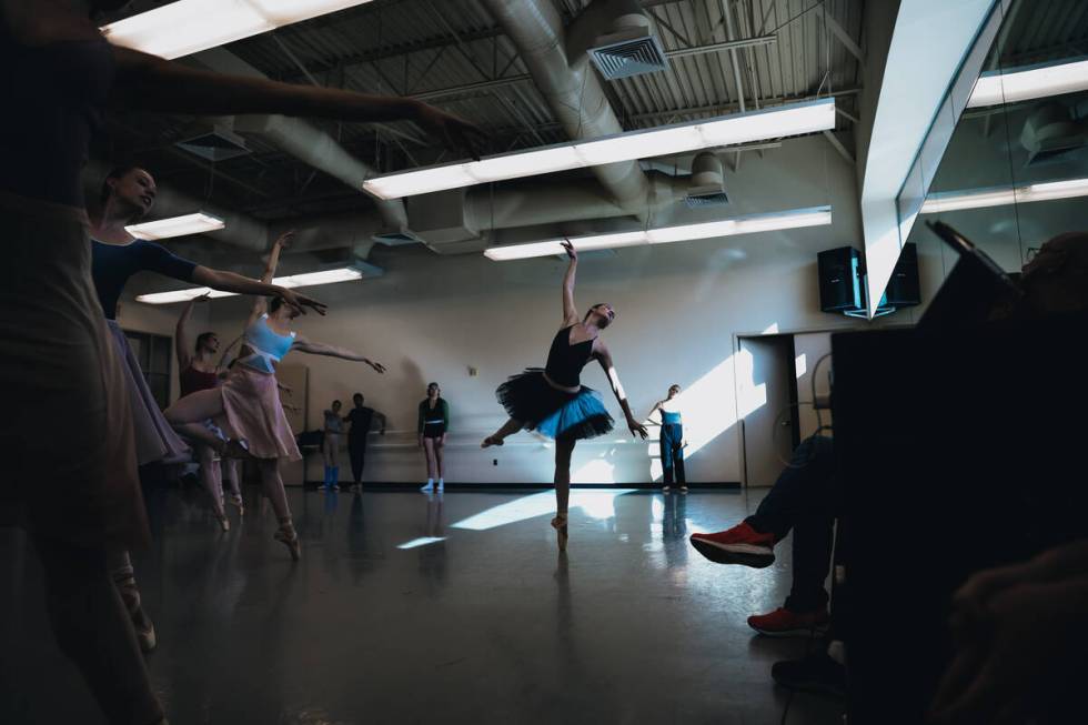 Julia Pasquale rehearses as the Winter Fairy in the Nutcracker at the Nevada Ballet Theatre on ...