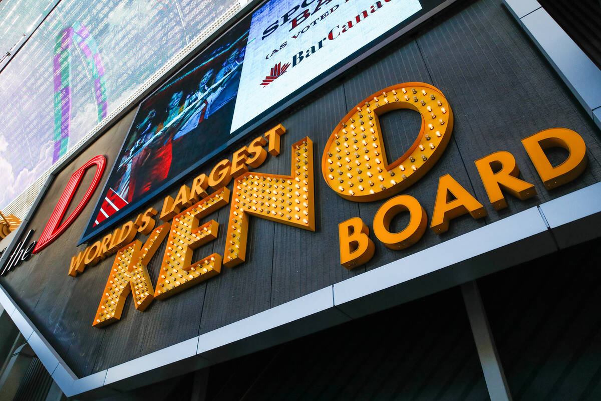 The Keno Lounge at The D Las Vegas, as seen from Fremont Street on Thursday, Jan. 4, 2024, in L ...