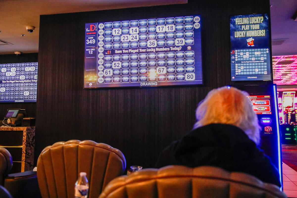 Pete Doukakos sits in the Keno Lounge at The D Las Vegas on Thursday, Jan. 4, 2024, in Las Vega ...