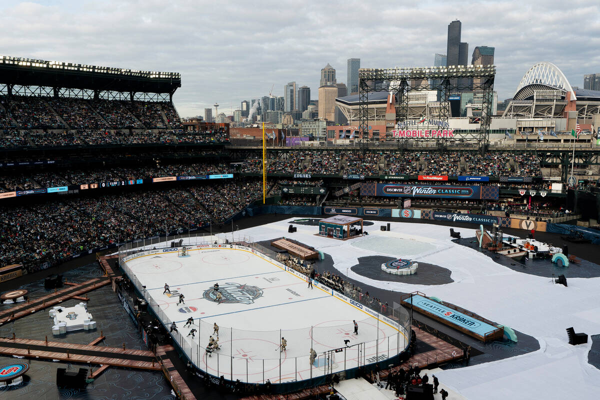 The Seattle Kraken and the Vegas Golden Knights play during the second period of the NHL Winter ...