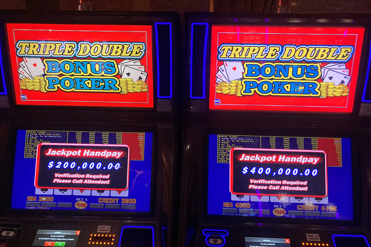 A player landed two video poker jackpots at the same time on Saturday, Dec. 30, 2023, at Caesar ...