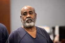 Duane "Keffe D" Davis arrives in Clark County District Court, Nov. 7, 2023, in Las Vegas. (Stev ...