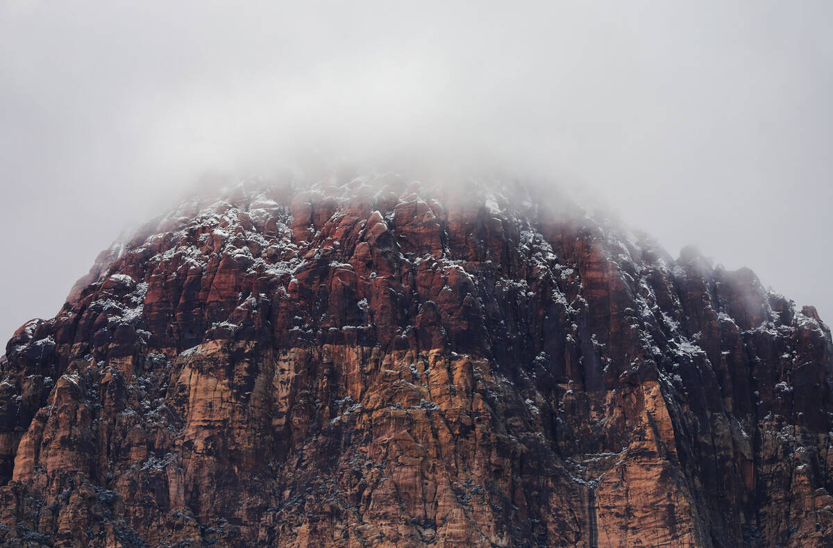 A dusting of snow blankets Red Rock Canyon on Wednesday, Jan. 3, 2024, in Las Vegas. (Daniel Pe ...