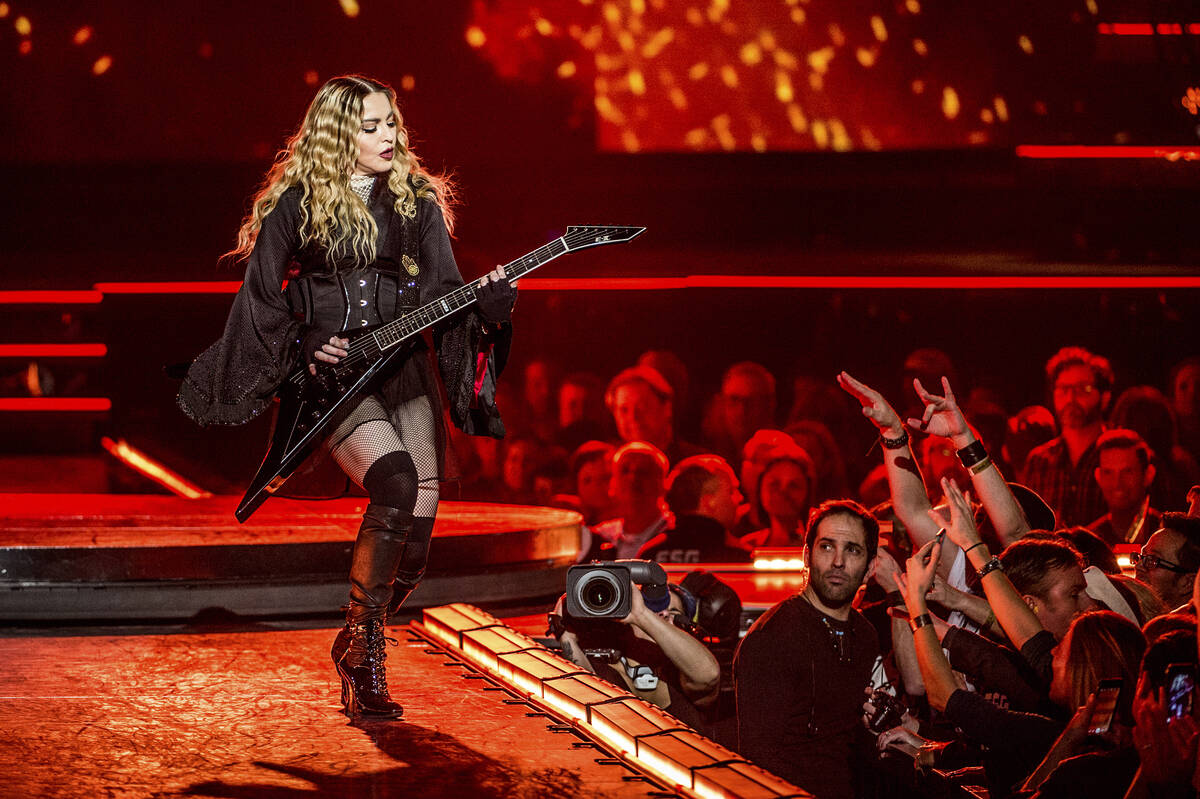 Madonna performs during her "Rebel Heart Tour" at the KFC Yum! Center on Jan. 16, 201 ...